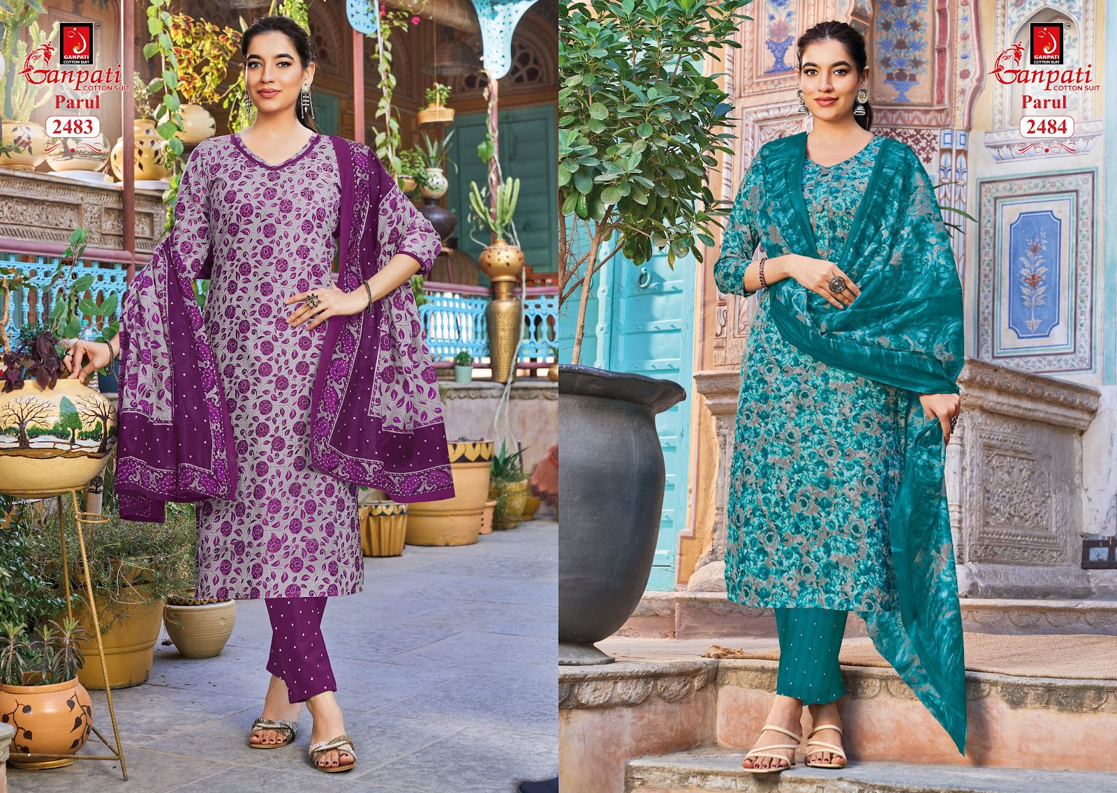 Parul Vol 14 Pant Ganpati Cotton Dress Material Supplier India