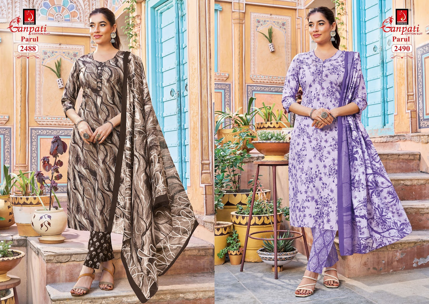 Parul Vol 14 Pant Ganpati Cotton Dress Material Supplier India