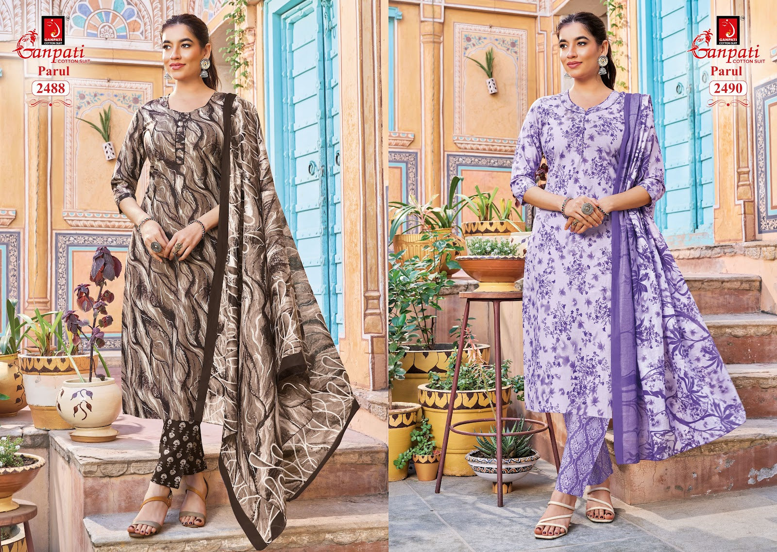Parul Vol 14 Pant Ganpati Cotton Dress Material Supplier India