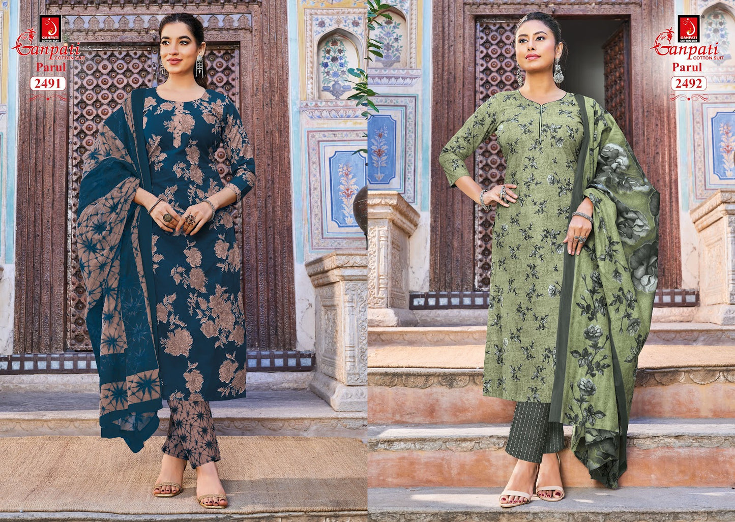 Parul Vol 14 Pant Ganpati Cotton Dress Material Supplier India