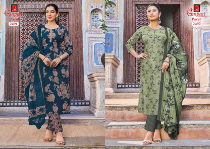 Parul Vol 14 Pant Ganpati Cotton Dress Material Supplier India