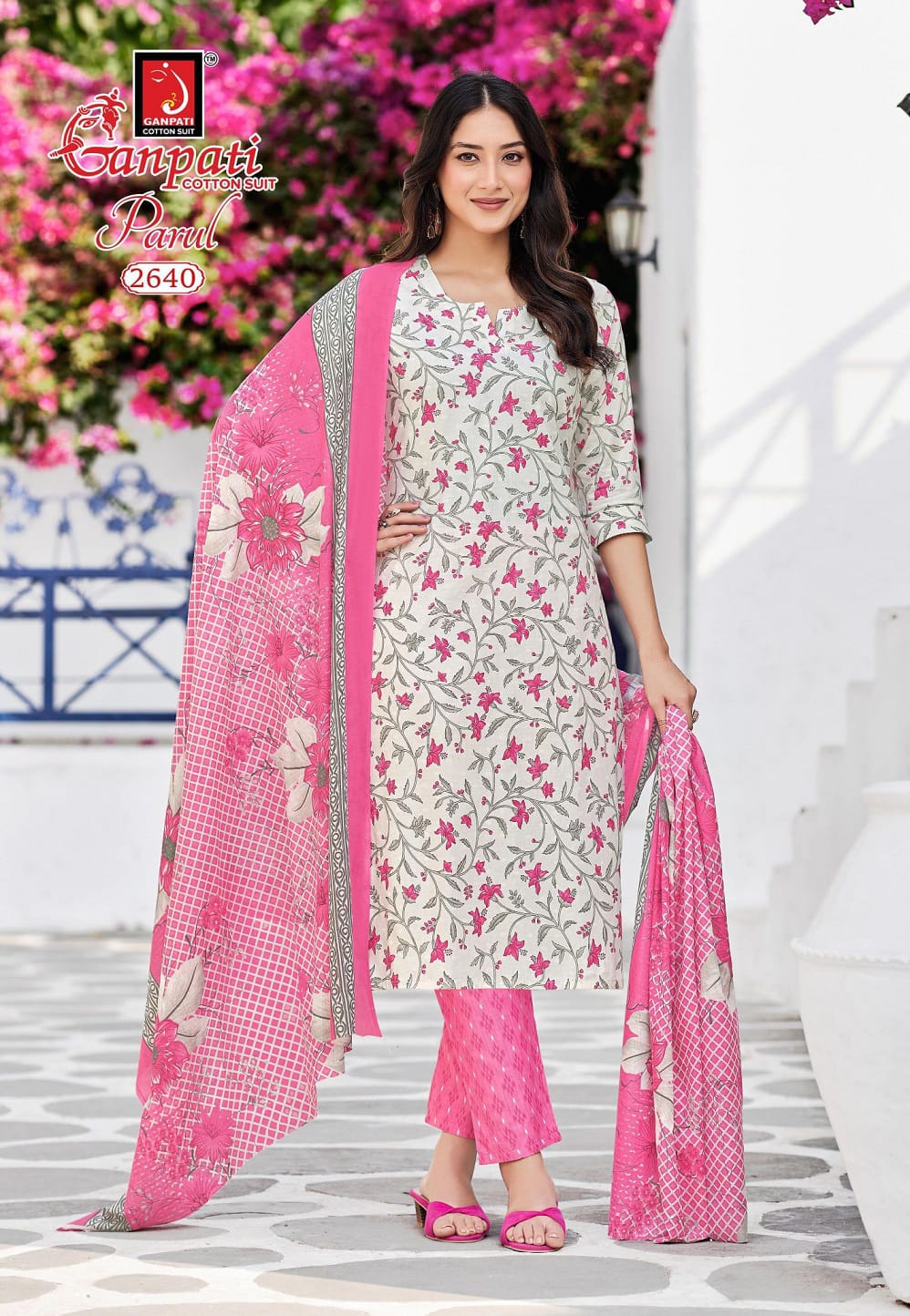 Parul Vol 15 Ganpati Readymade Cotton Pant Suits Manufacturer Ahmedabad