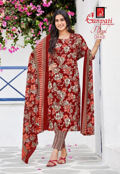 Parul Vol 15 Ganpati Readymade Cotton Pant Suits Manufacturer Ahmedabad