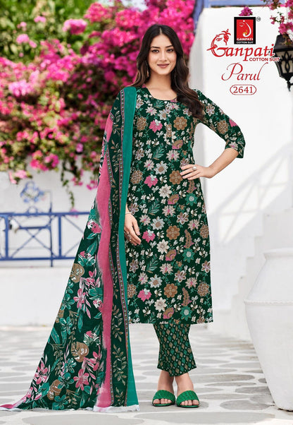 Parul Vol 15 Ganpati Readymade Cotton Pant Suits Manufacturer Ahmedabad