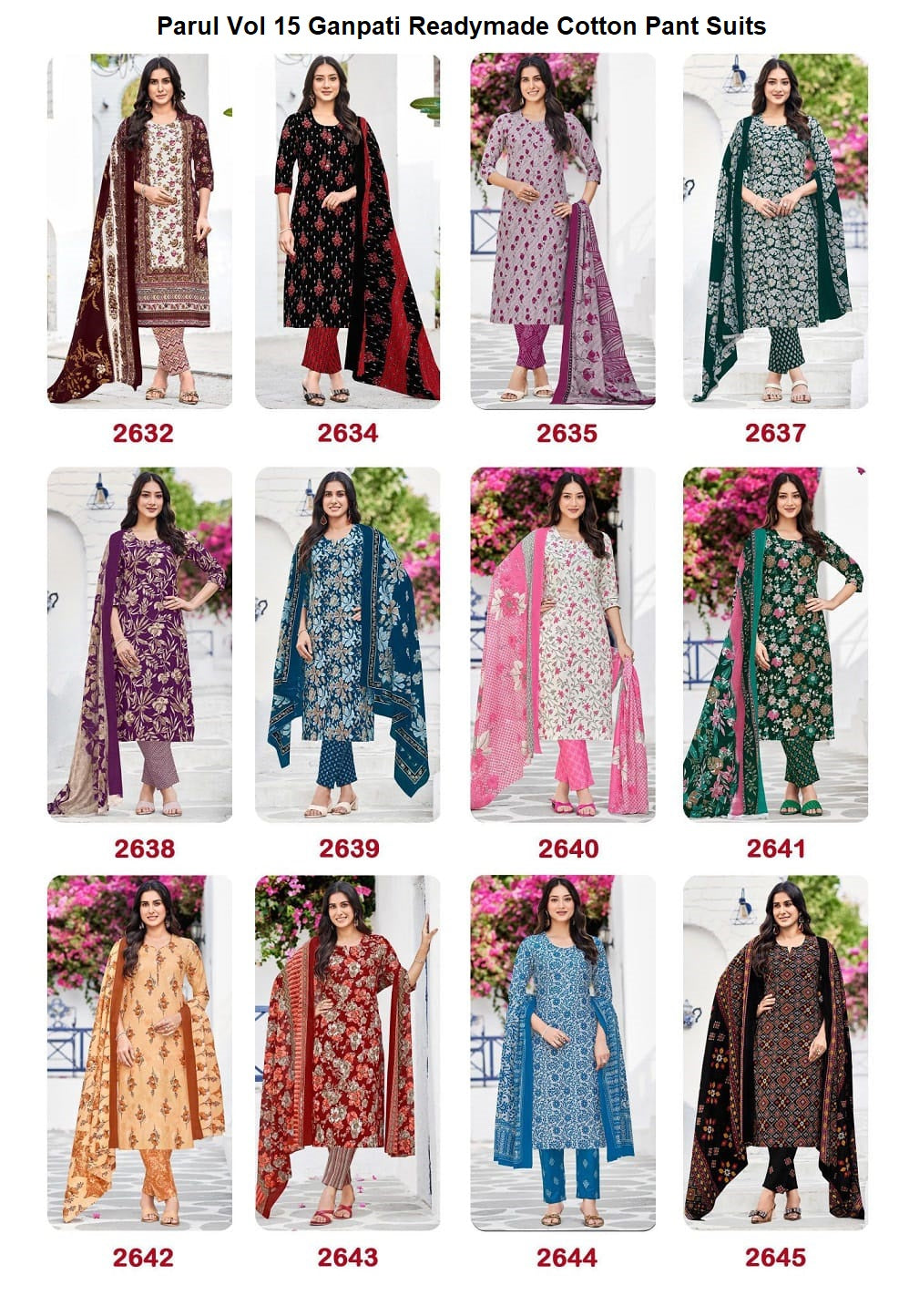 Parul Vol 15 Ganpati Readymade Cotton Pant Suits Manufacturer Ahmedabad
