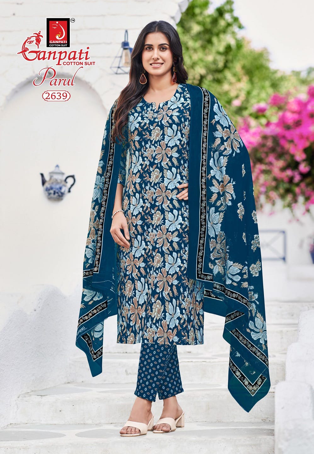 Parul Vol 15 Ganpati Readymade Cotton Pant Suits Manufacturer Ahmedabad
