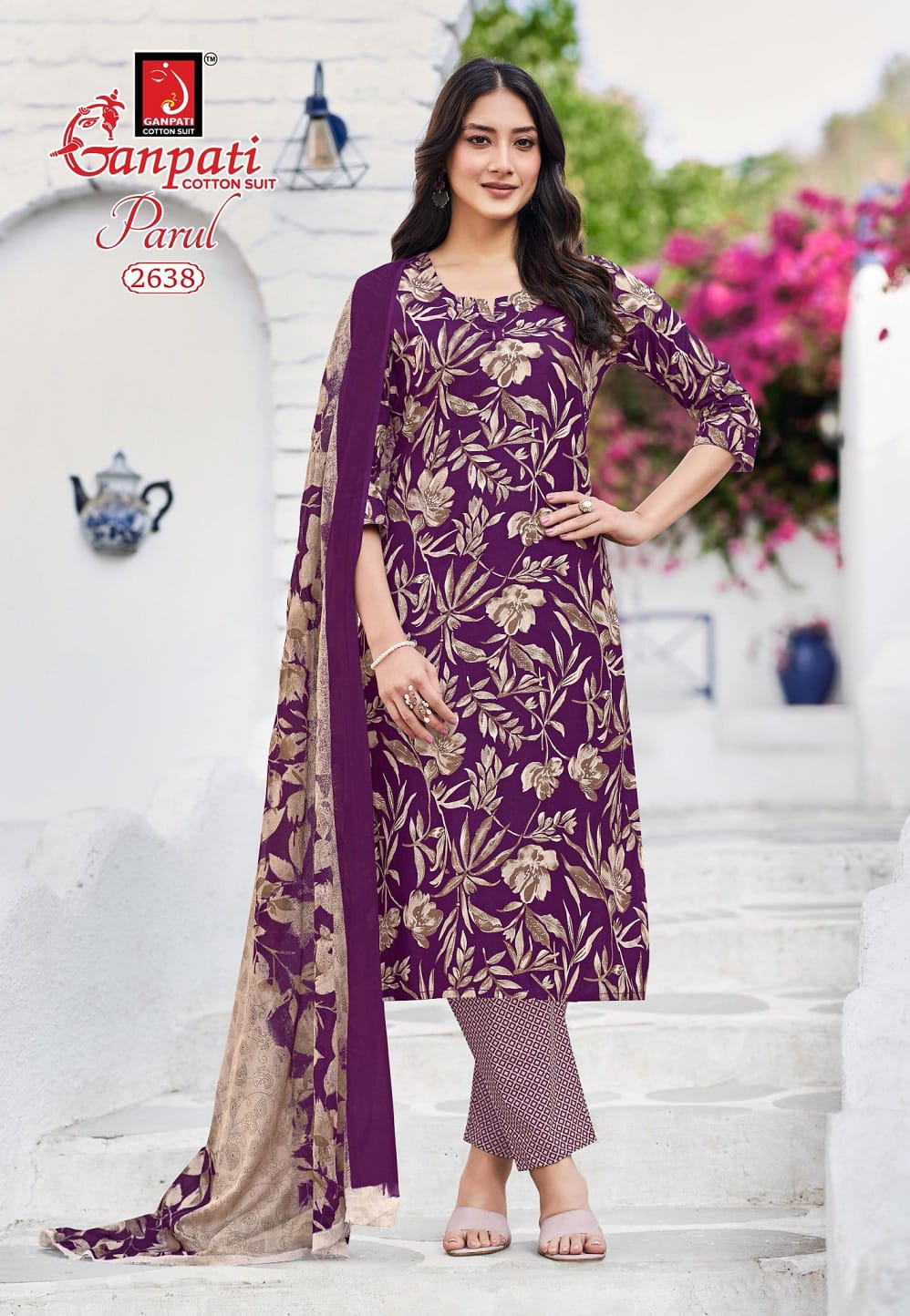 Parul Vol 15 Ganpati Readymade Cotton Pant Suits Manufacturer Ahmedabad