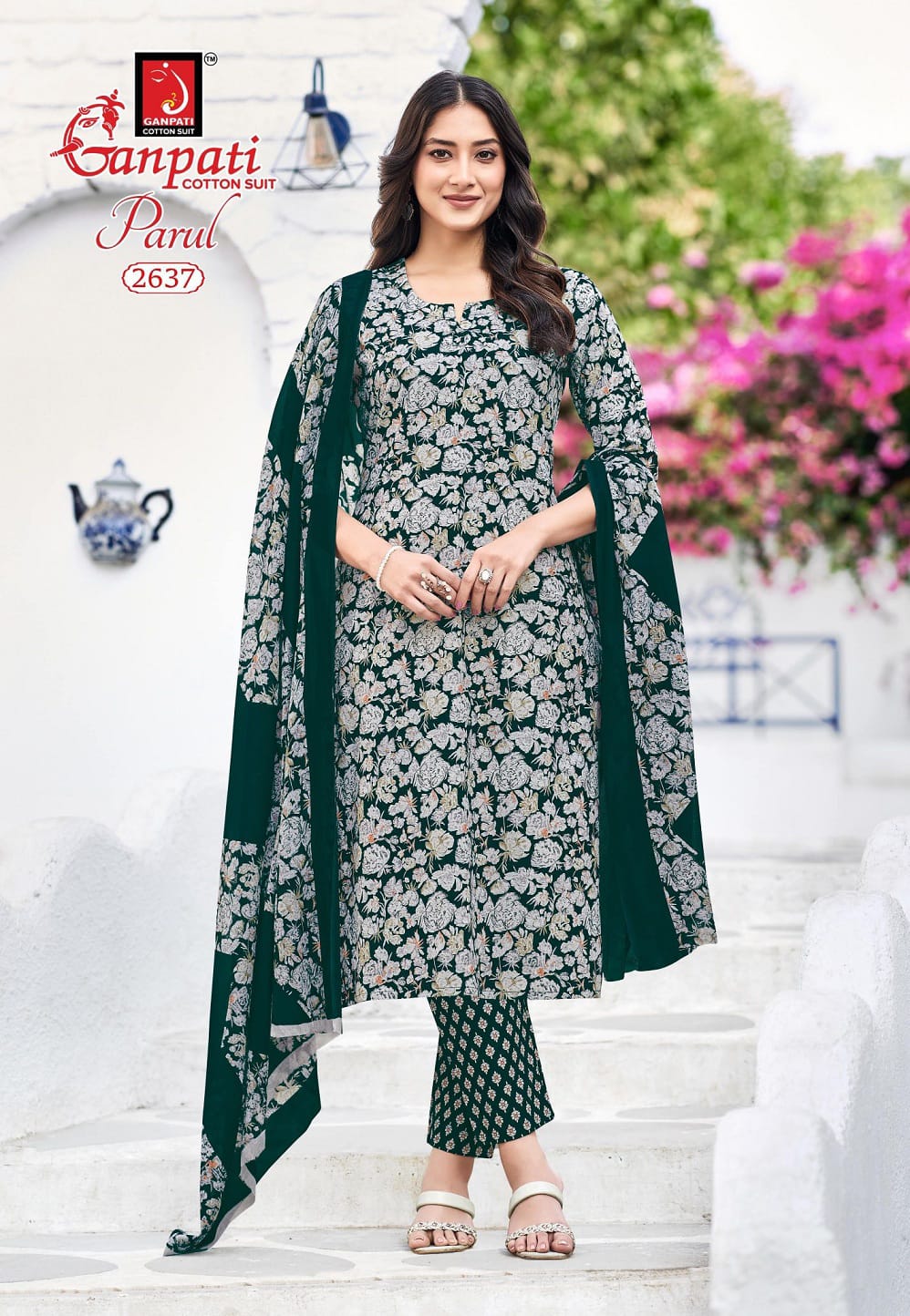 Parul Vol 15 Ganpati Readymade Cotton Pant Suits Manufacturer Ahmedabad