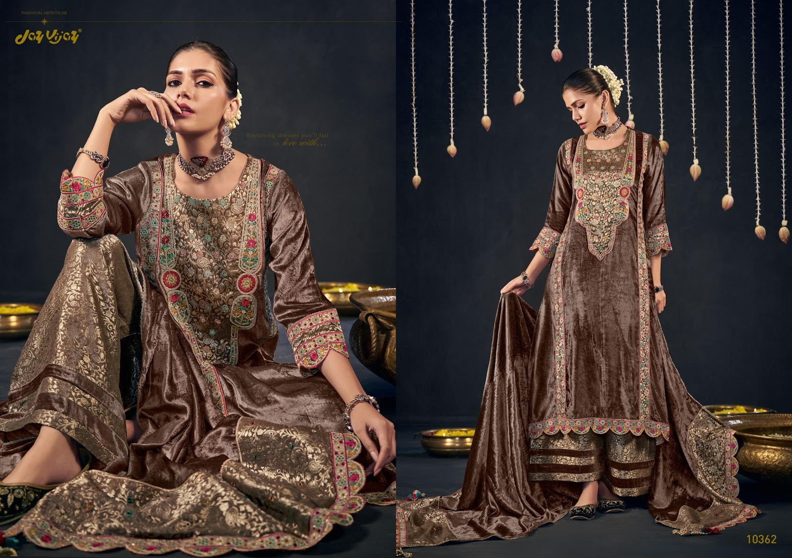 Parva Jay Vijay Velvet Suits Wholesale Rate