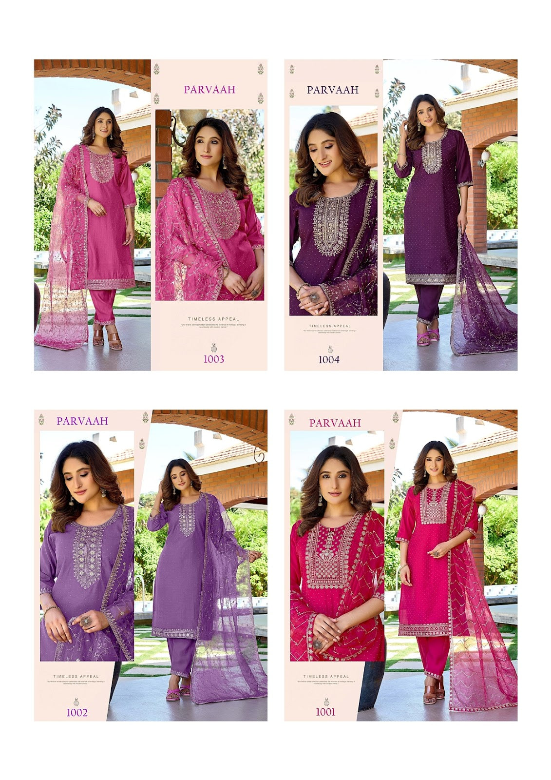 Parvaah Premnath Roman Silk Readymade Pant Style Suits Wholesale Price