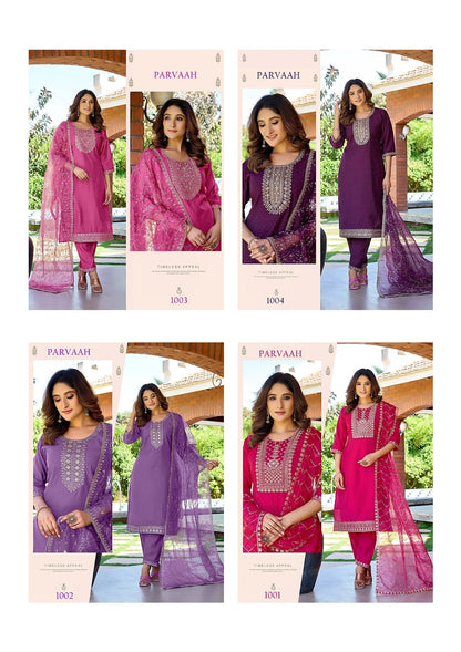 Parvaah Premnath Roman Silk Readymade Pant Style Suits Wholesale Price