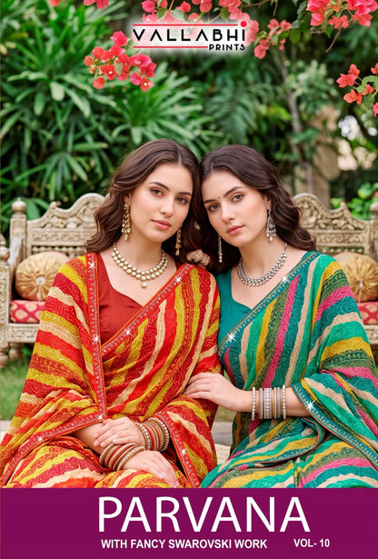 Parvana Vol 10 Vallabhi Prints Dull Moss Sarees Manufacturer
