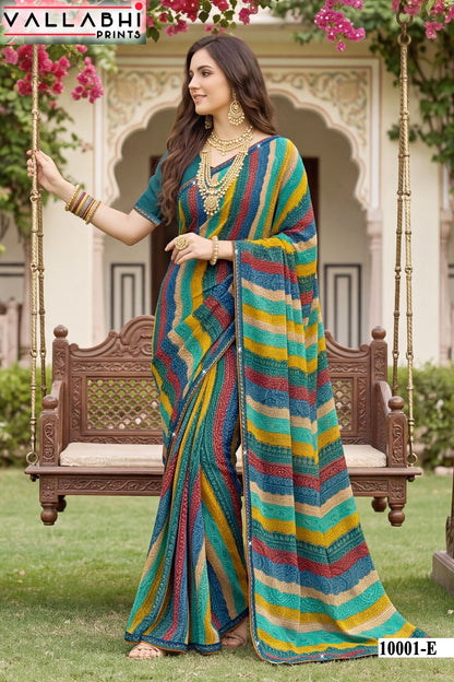 Parvana Vol 10 Vallabhi Prints Dull Moss Sarees Manufacturer