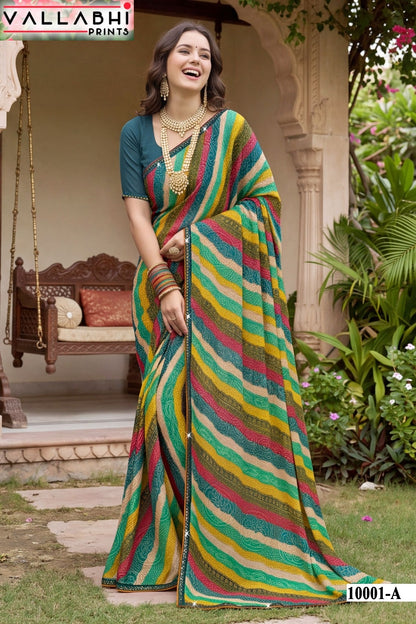 Parvana Vol 10 Vallabhi Prints Dull Moss Sarees Manufacturer