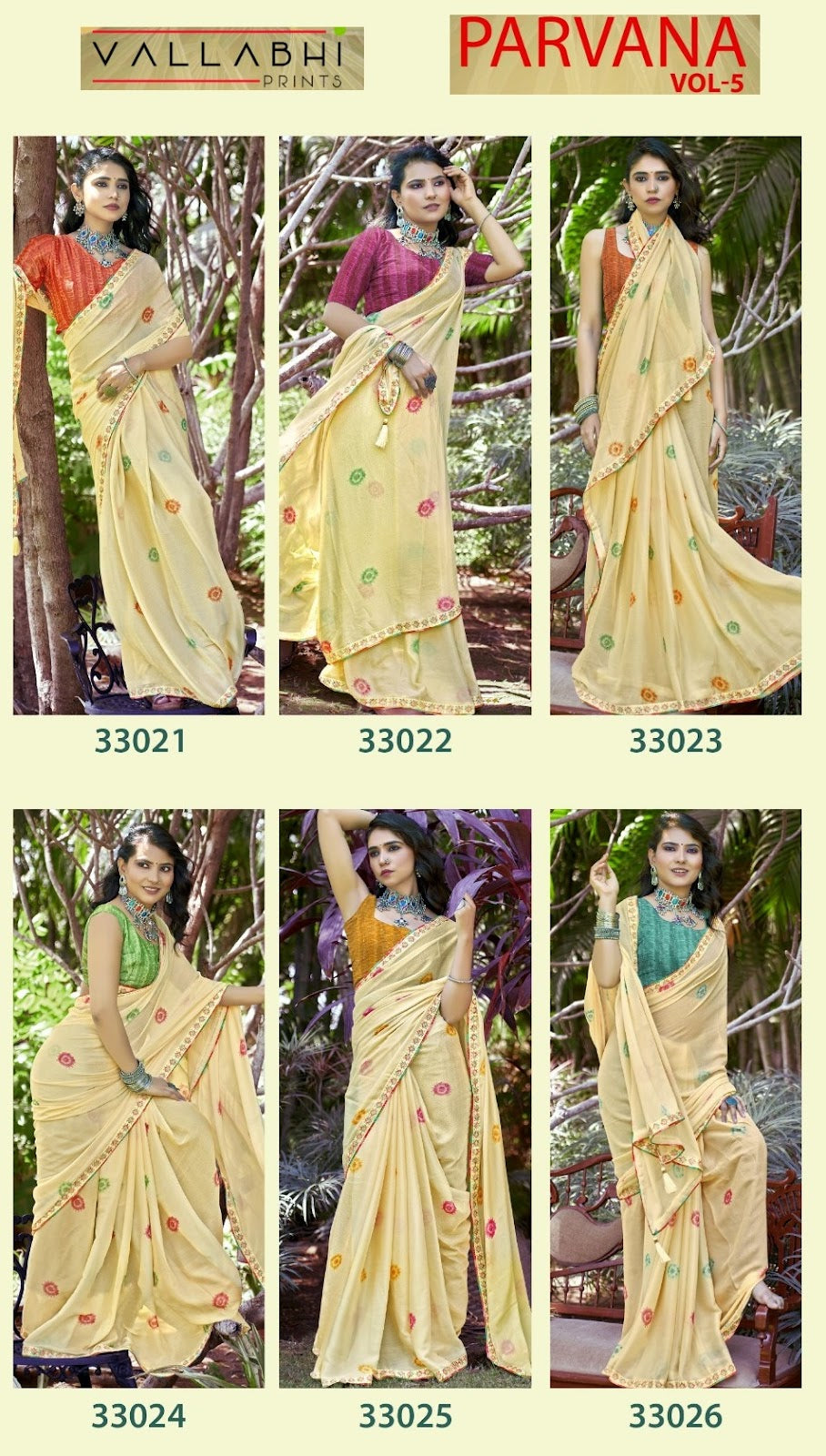 Parvana Vol 5 Vallabhi Prints Brasso Sarees Supplier Gujarat