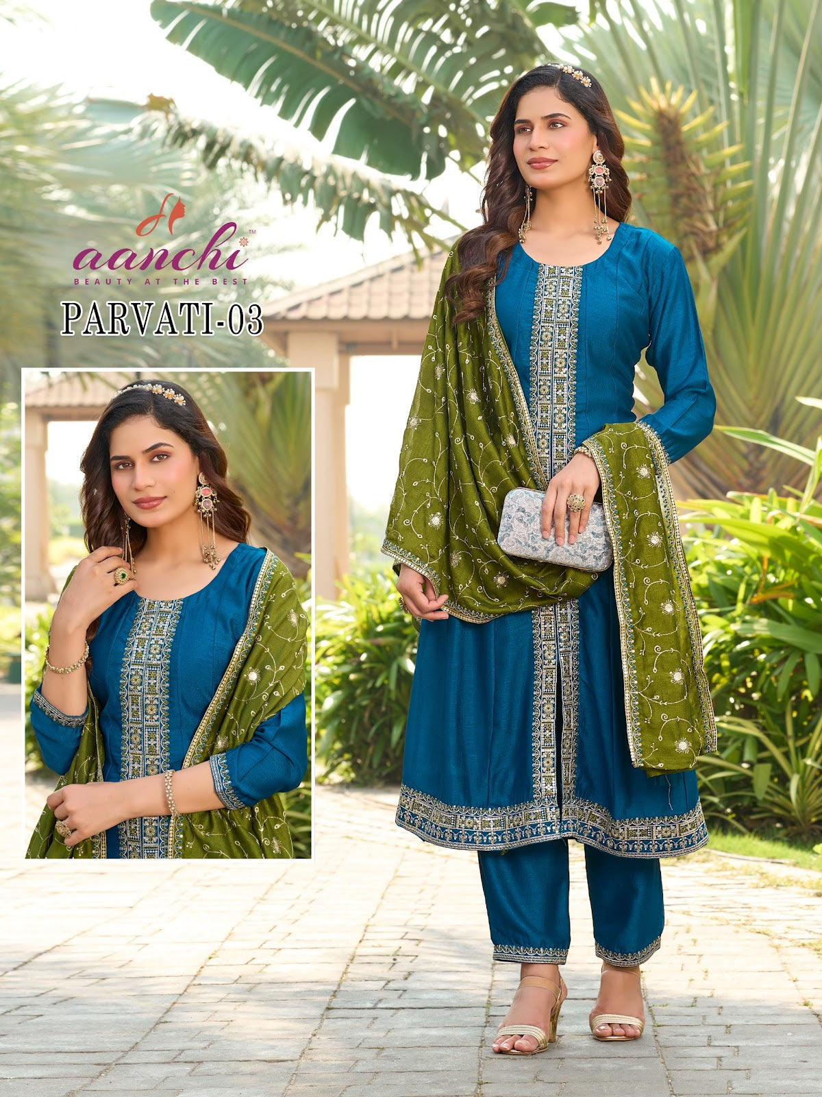 Parvati 01 To 05 Aanchi Vichitra Silk Readymade Suits Supplier India