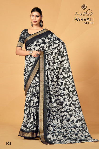 Parvati Vol 1 Kashvi Creation Jacquard Silk Sarees Wholesaler