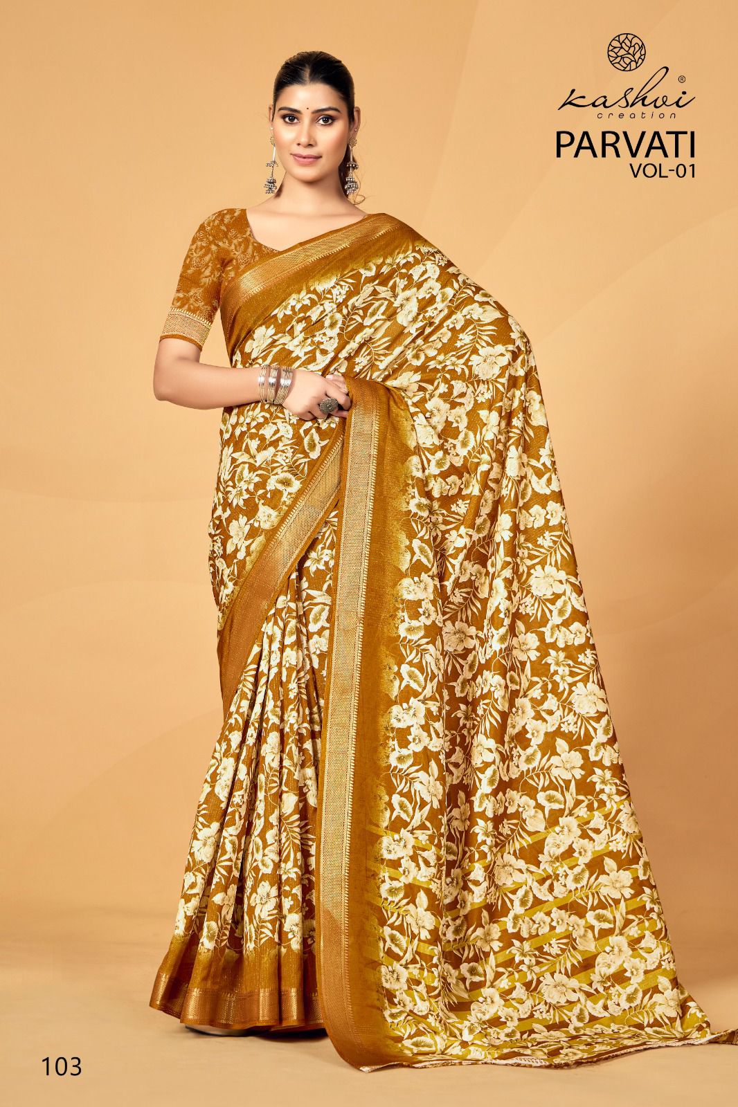 Parvati Vol 1 Kashvi Creation Jacquard Silk Sarees Wholesaler