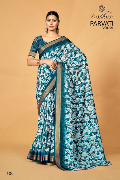 Parvati Vol 1 Kashvi Creation Jacquard Silk Sarees Wholesaler