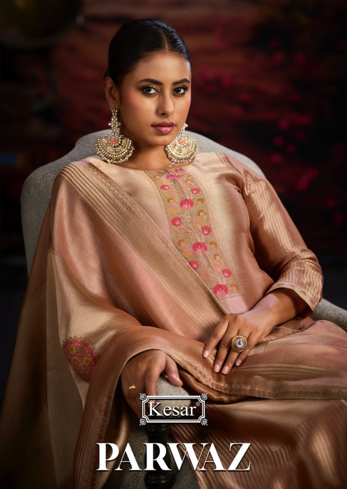 Parwaz Kesar Bemberg Silk Karachi Salwar Suits Wholesale Price
