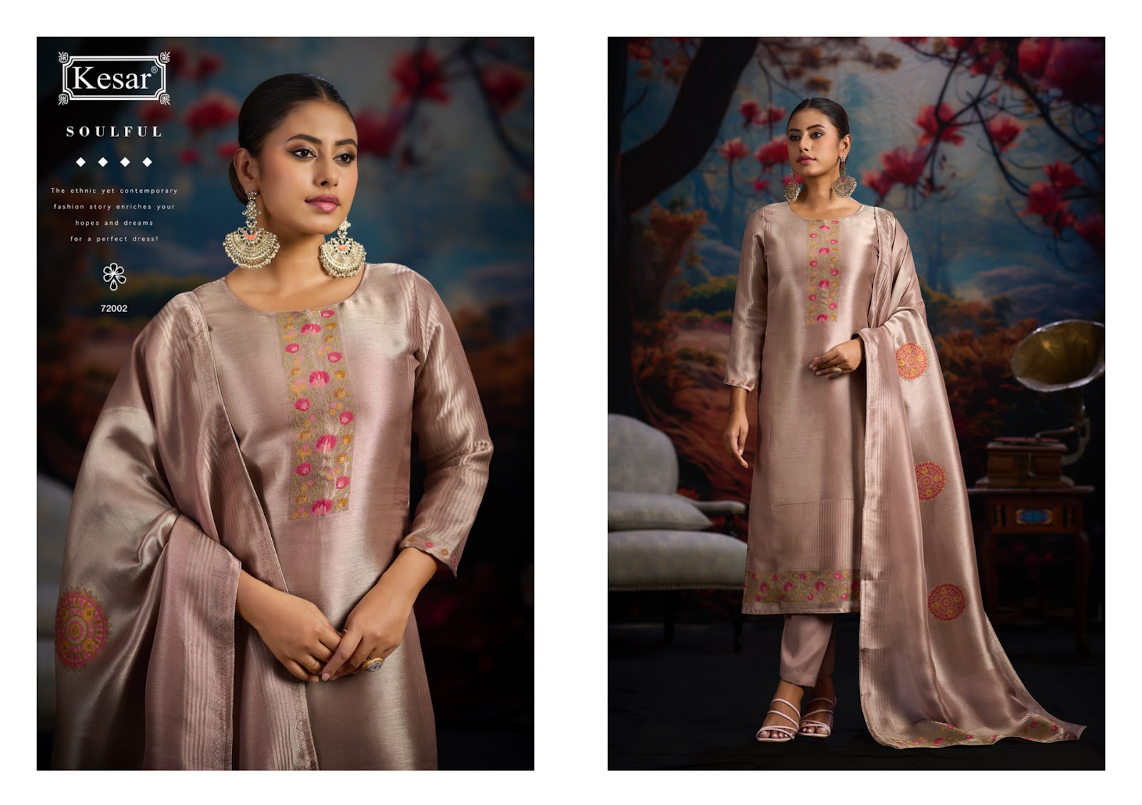Parwaz Kesar Bemberg Silk Karachi Salwar Suits Wholesale Price