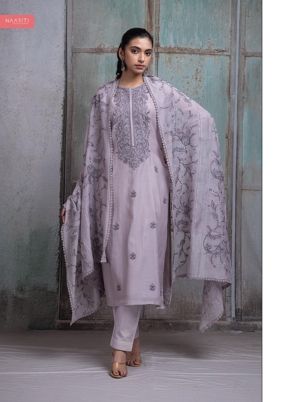 Parzum Naariti Mul Chanderi Pant Style Suits Exporter India