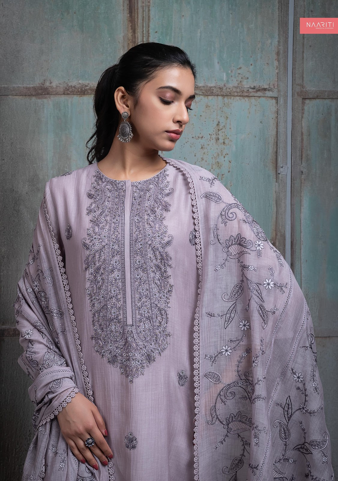 Parzum Naariti Mul Chanderi Pant Style Suits Exporter India