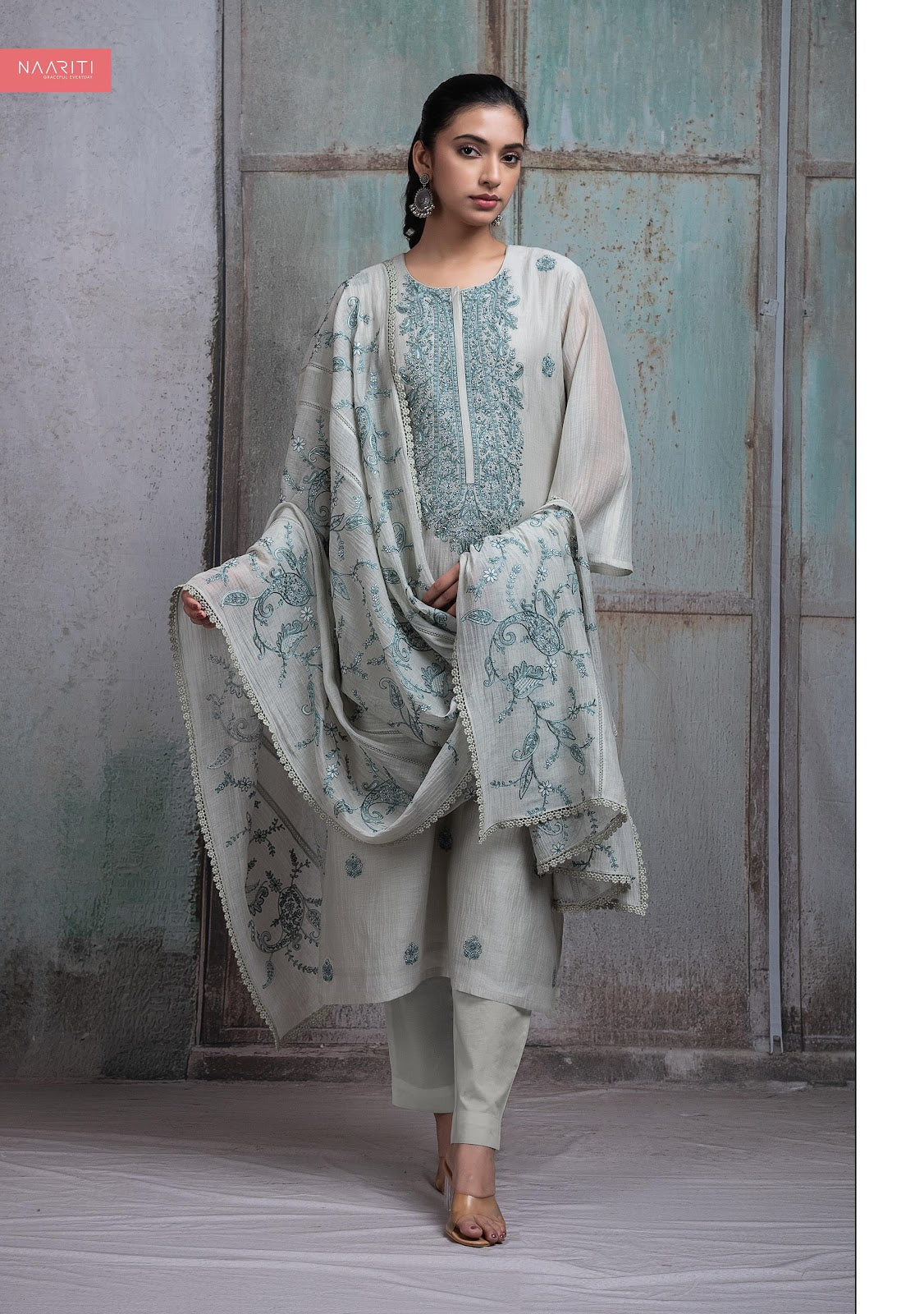 Parzum Naariti Mul Chanderi Pant Style Suits Exporter India
