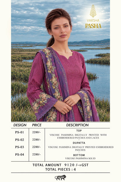 Pasha Varshaa Viscose Pashmina Suits Exporter India