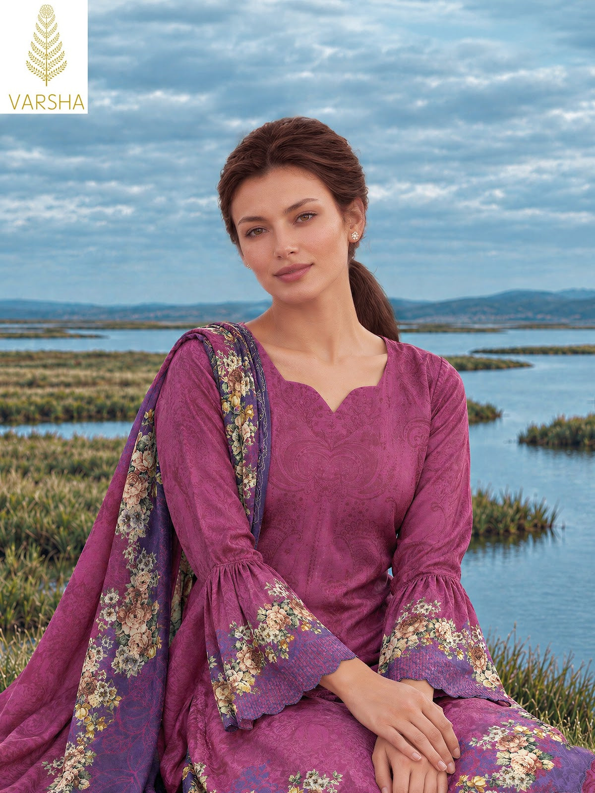 Pasha Varshaa Viscose Pashmina Suits Exporter India