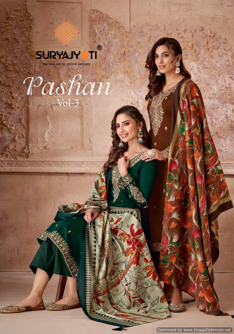 Pashan Vol 3 Suryajyoti Jaam Satin Pant Style Suits
