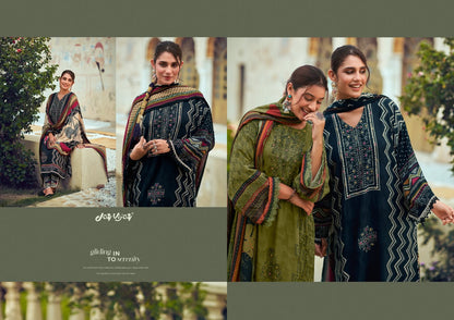 Pashm Noor Jay Vijay Jacquard Pashmina Suits Supplier