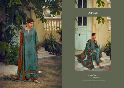 Pashm Noor Jay Vijay Jacquard Pashmina Suits Supplier