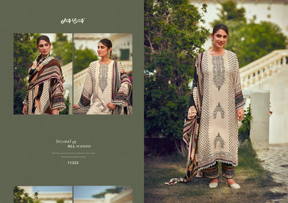 Pashm Noor Jay Vijay Jacquard Pashmina Suits Supplier