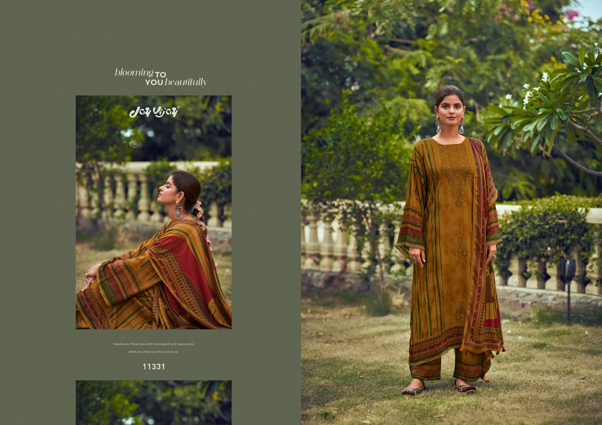 Pashm Noor Jay Vijay Jacquard Pashmina Suits Supplier