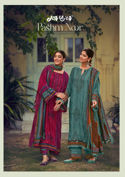 Pashm Noor Jay Vijay Jacquard Pashmina Suits Supplier