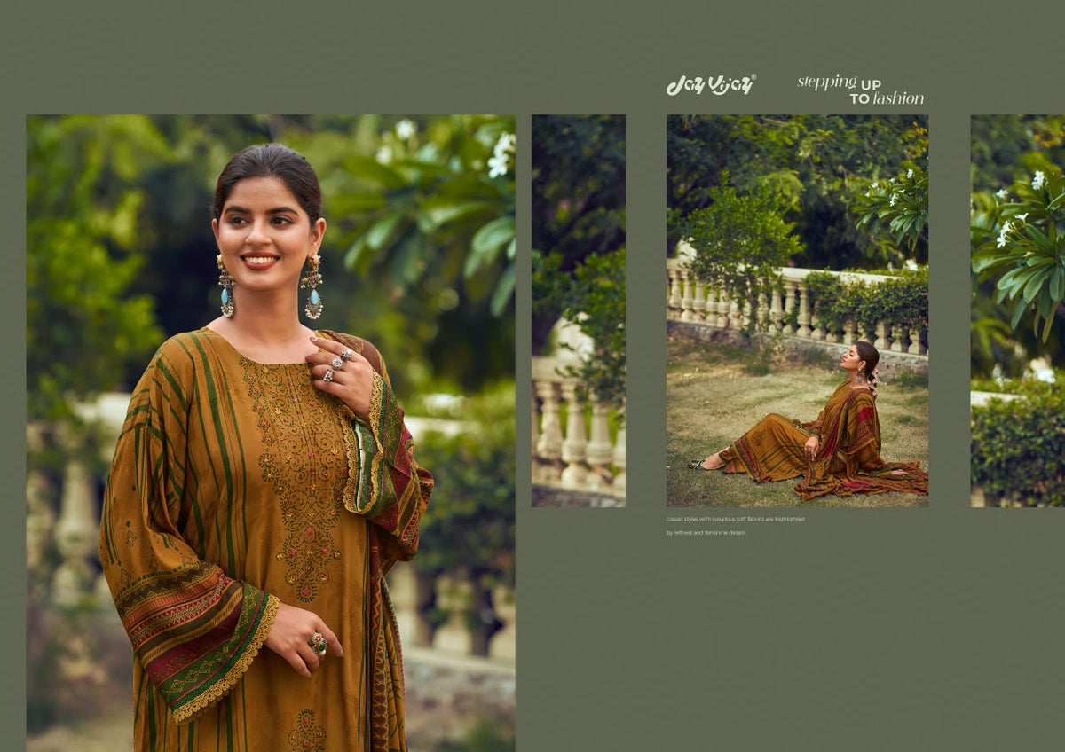 Pashm Noor Jay Vijay Jacquard Pashmina Suits Supplier
