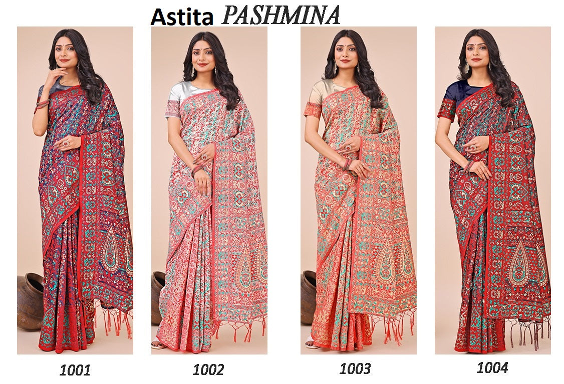 Pashmina 1001-1004 Astita Cotton Sarees Wholesale Price
