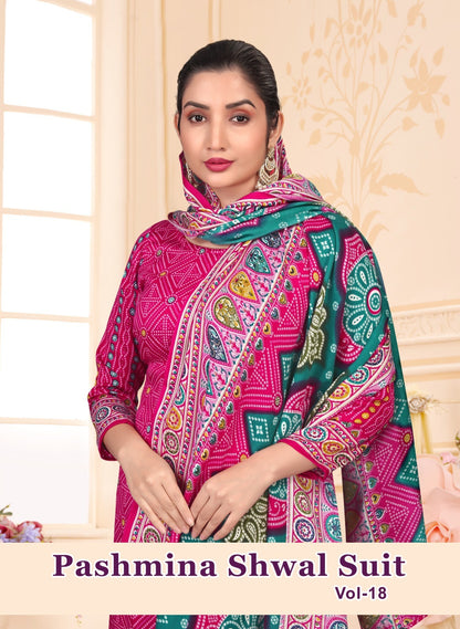 Pashmina Shwal Vol 18 Sat Pant Style Suits Wholesale Price