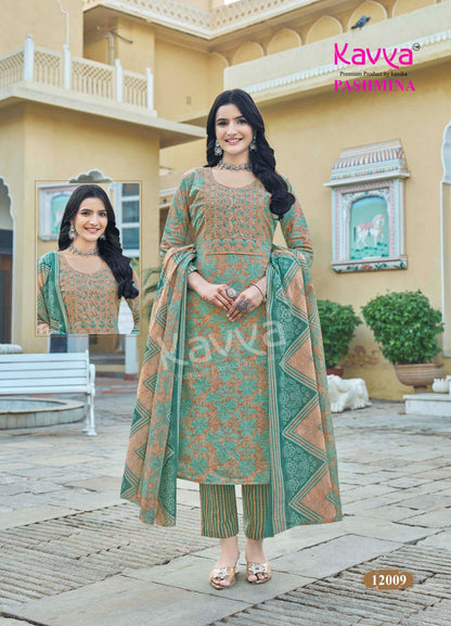 Pashmina Vol 12 Kavya Cotton Readymade Pant Style Suits Wholesale Price