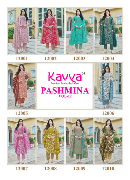 Pashmina Vol 12 Kavya Cotton Readymade Pant Style Suits Wholesale Price