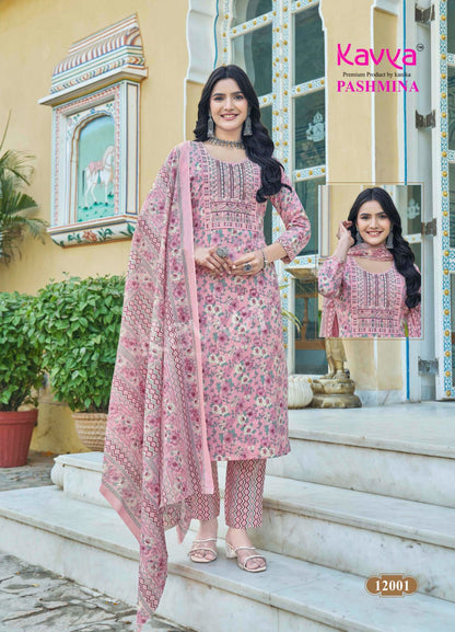 Pashmina Vol 12 Kavya Cotton Readymade Pant Style Suits Wholesale Price