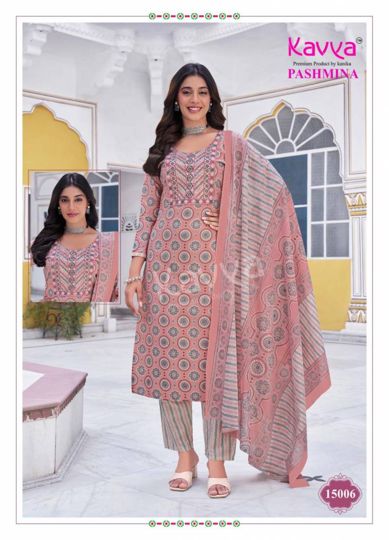 Pashmina Vol 15 Kavya Cotton Readymade Pant Style Suits Wholesaler India