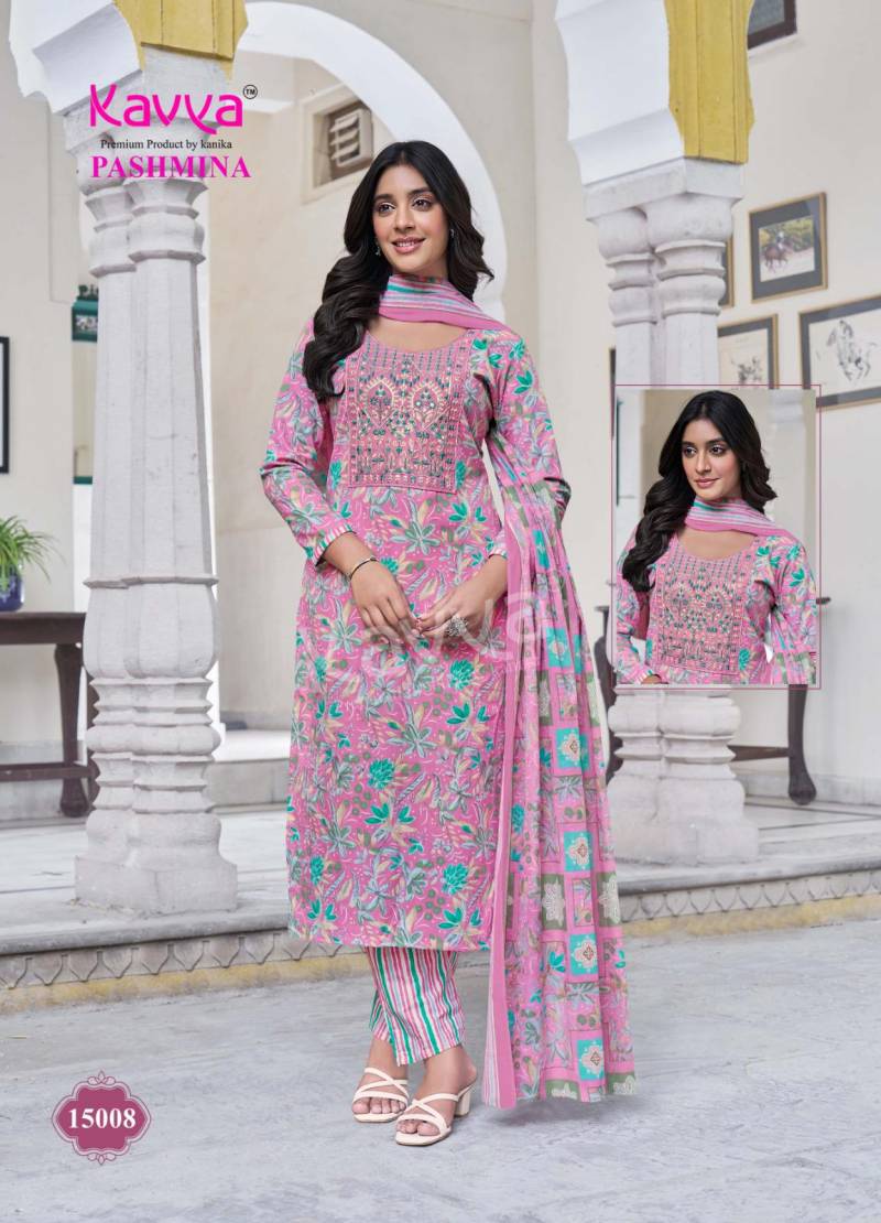 Pashmina Vol 15 Kavya Cotton Readymade Pant Style Suits Wholesaler India