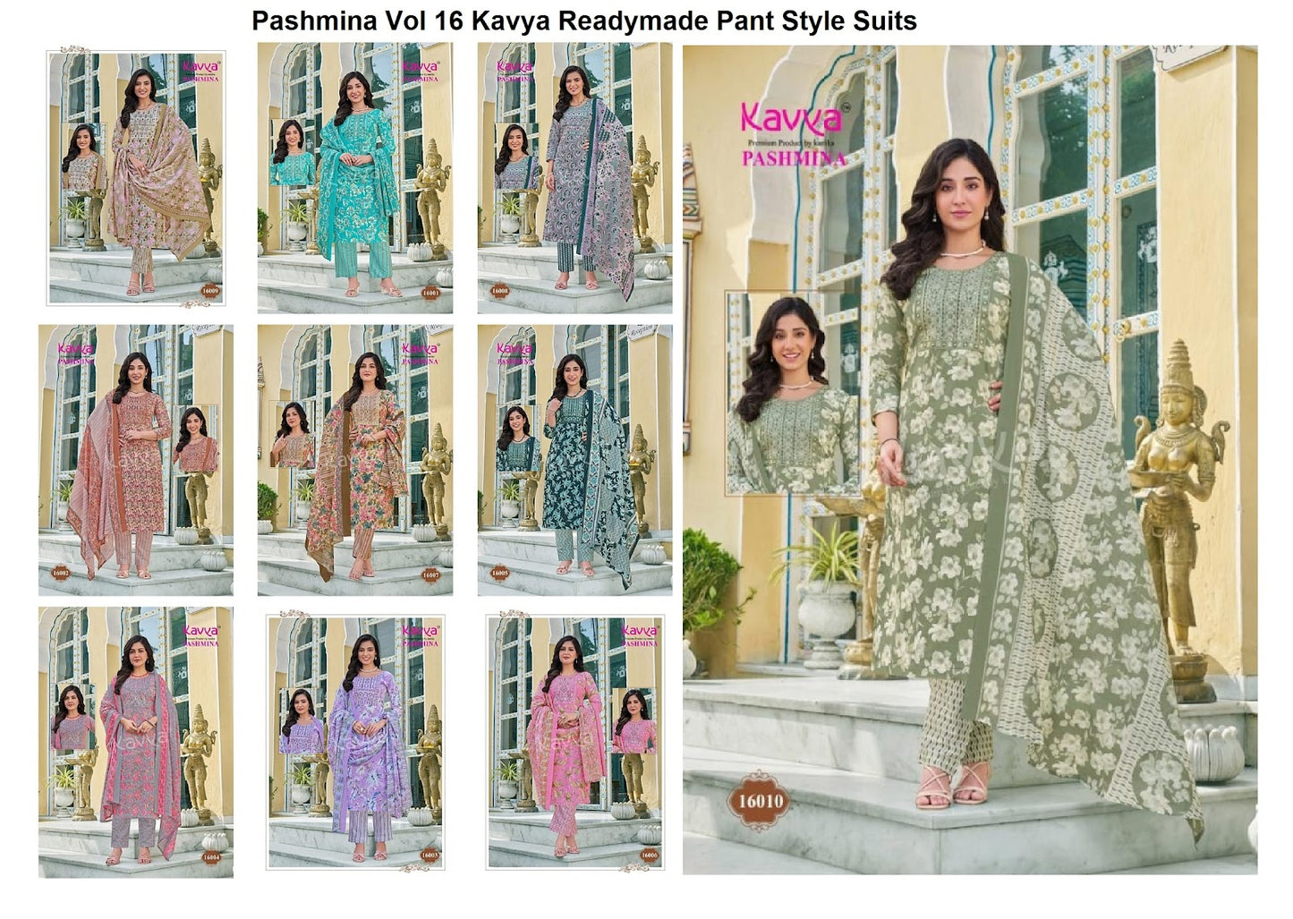 Pashmina Vol 16 Kavya Cotton Readymade Pant Style Suits Wholesale Price