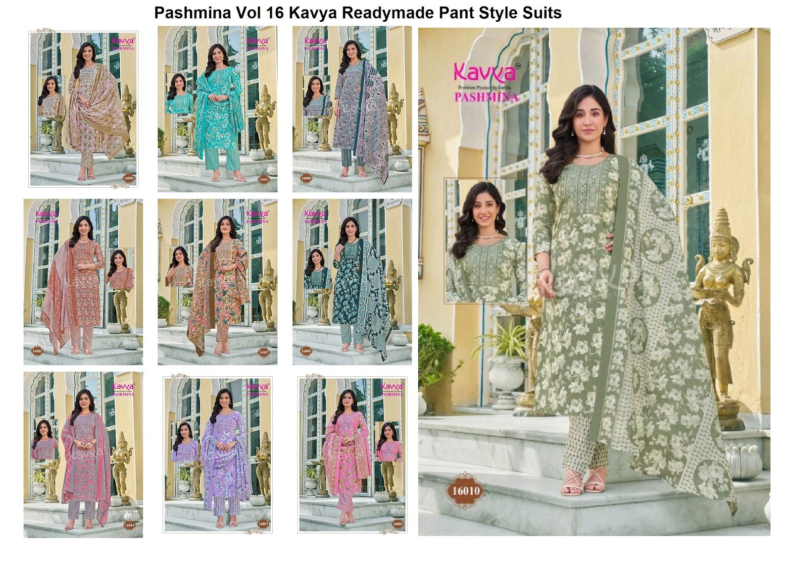 Pashmina Vol 16 Kavya Cotton Readymade Pant Style Suits Wholesale Price