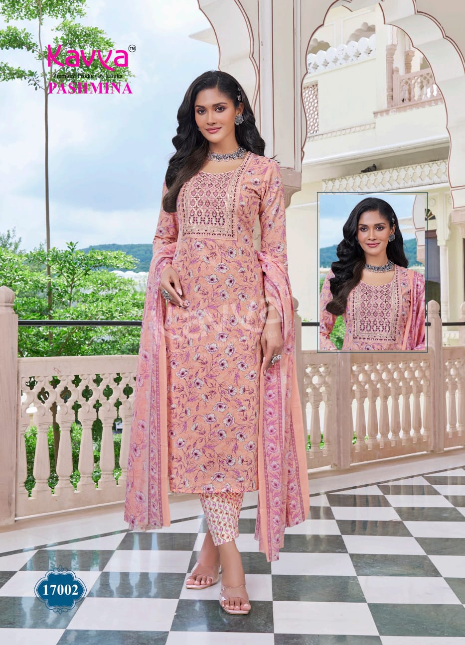 Pashmina Vol 17 Kavya Cotton Readymade Pant Style Suits Exporter Ahmedabad