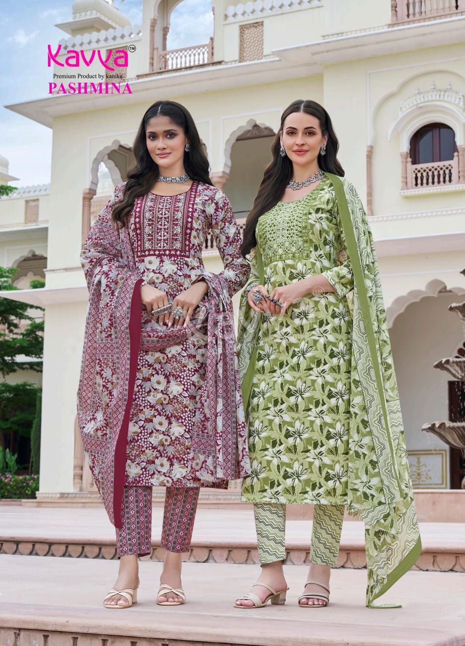 Pashmina Vol 17 Kavya Cotton Readymade Pant Style Suits Exporter Ahmedabad