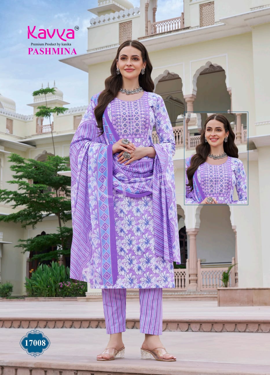 Pashmina Vol 17 Kavya Cotton Readymade Pant Style Suits Exporter Ahmedabad