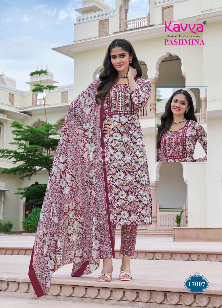 Pashmina Vol 17 Kavya Cotton Readymade Pant Style Suits Exporter Ahmedabad